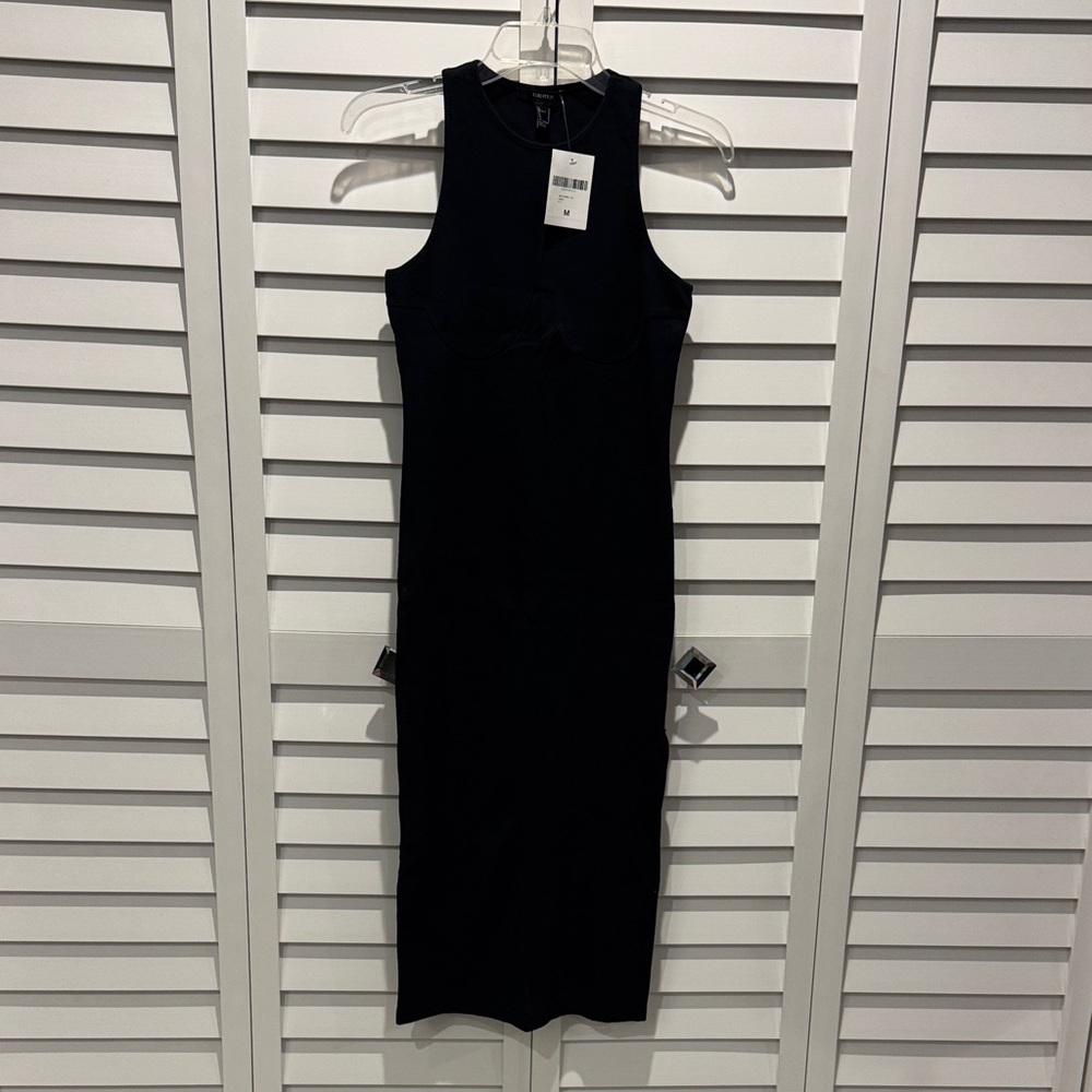 Forever 21 Black ribbed sleeveless Midi Dress